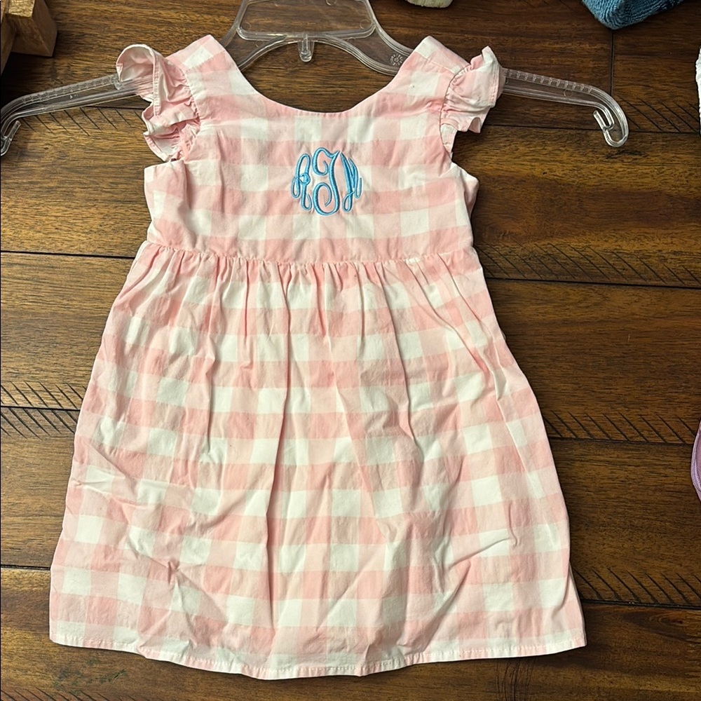 Charming Pink Checkered Kids Dress